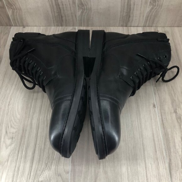 Clarks Ankle Boots Mens 12M Clarkdale Black Leather Zip Lace Up Cap Toe Shoes main image 10